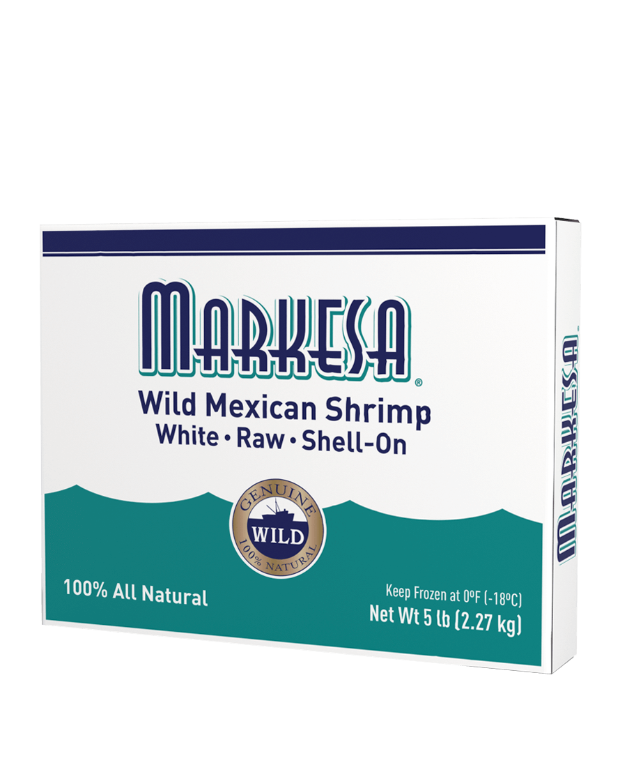 Markesa Wild Mexican Shrimp White Raw Shell On Aqua Star