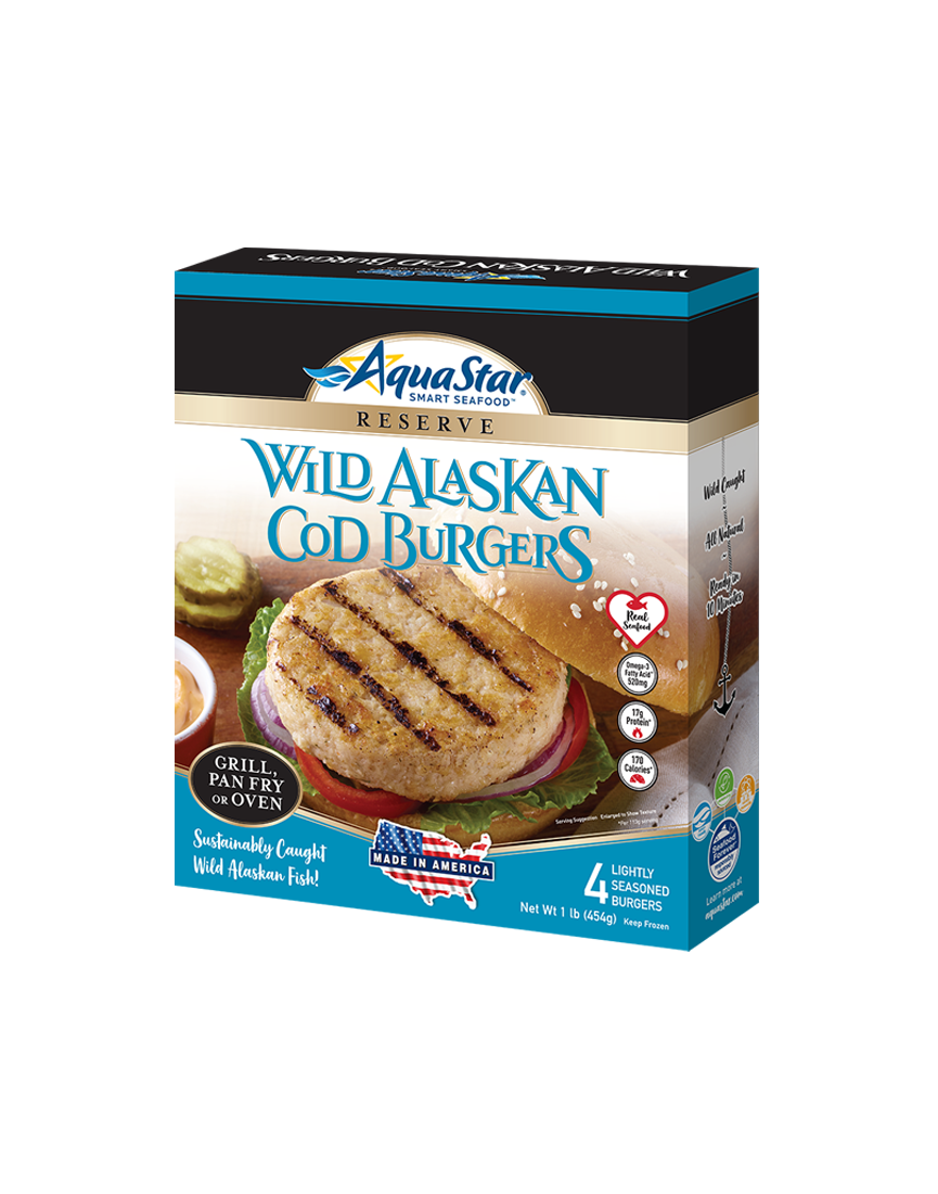 Blackened Wild Salmon Burger with Herb Aioli - Aqua Star