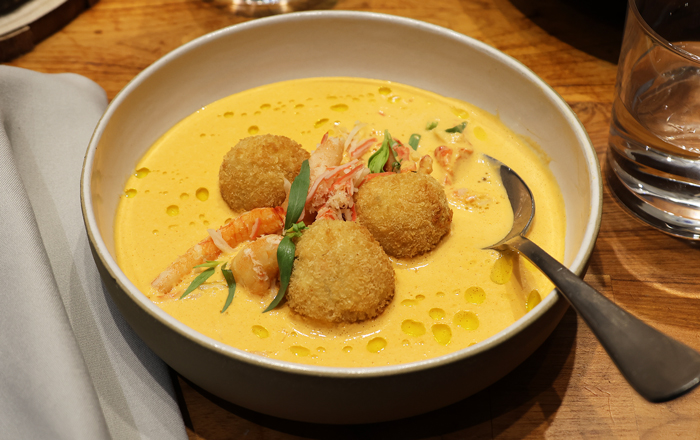 Whiskey Crab Bisque with Croquettes recipe