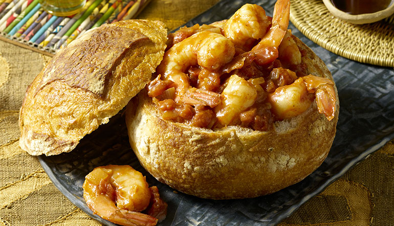 Shrimp bunny chow bread bowl recipe